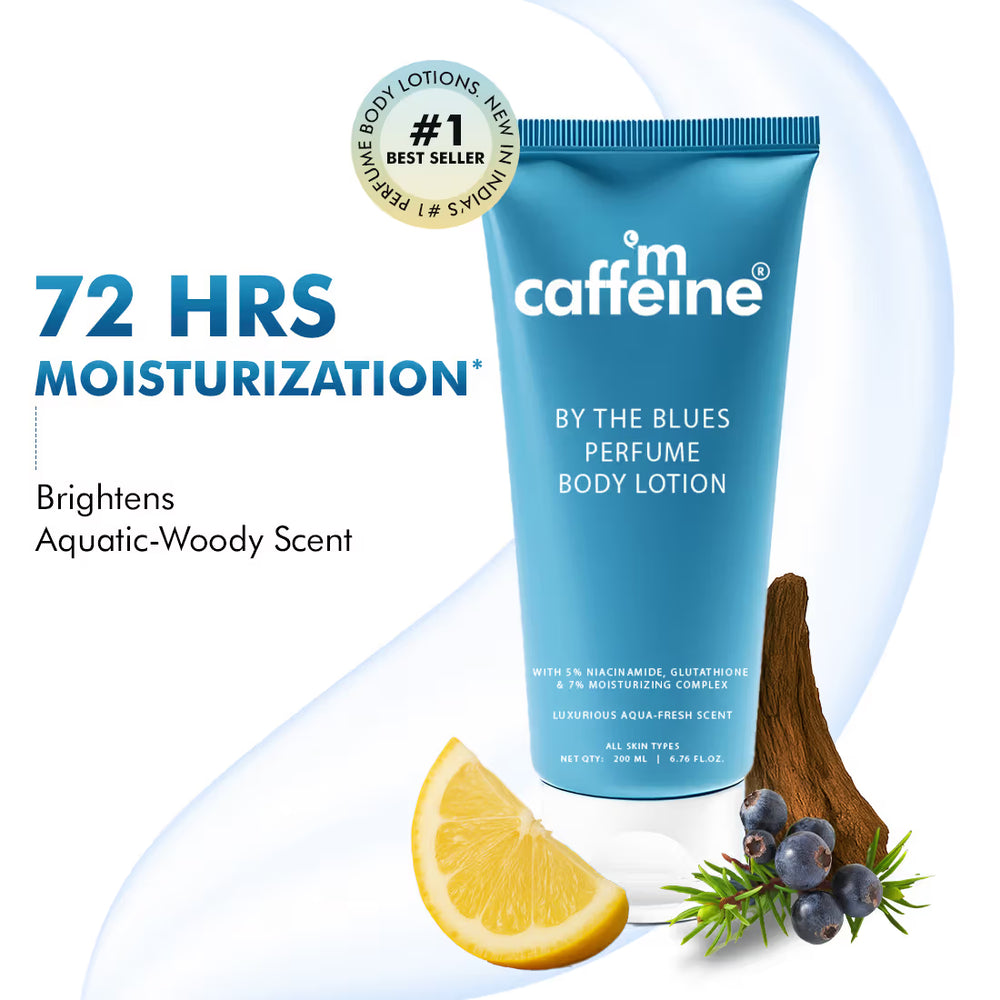 mCaffeine By The Blues Perfume Body Lotion with 5% Brightening Niacinamide & Glutathione – 200ml