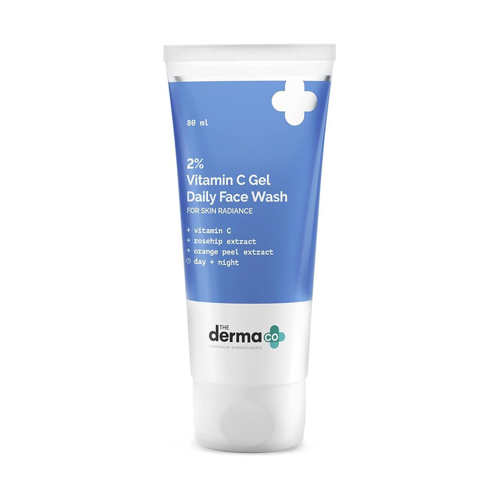The Derma Co 2% Vitamin C Gel Daily Face Wash with Rosehip & Orange Peel Extract – 80ml